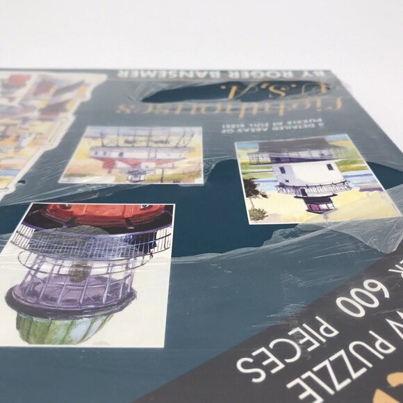 Vintage USA Lighthouse Jigsaw Puzzle 600+ Pieces America Ocean New Sealed READ - Picture 3 of 8